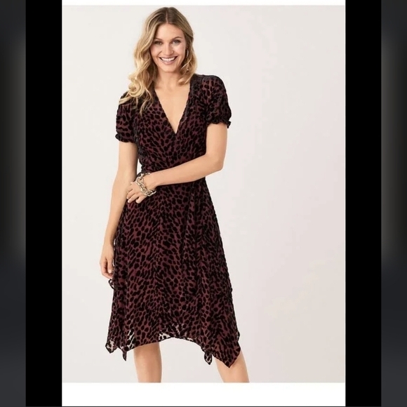 Diane Von Furstenberg Katherine Asymmetric Devoré-chiffon Wrap Dress - Picture 1 of 8